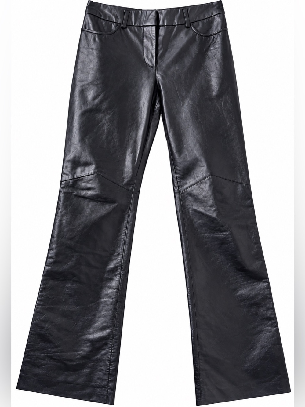 Vintage Express Genuine Leather Black Bootcut Flare Pants 3/4 (30” Waist)